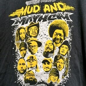Mud & Mayhem Mens Large Black Graphic T-Shirt Rappers Mud Bog